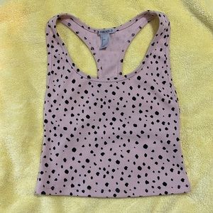 Spotted pink and  black Crop Top